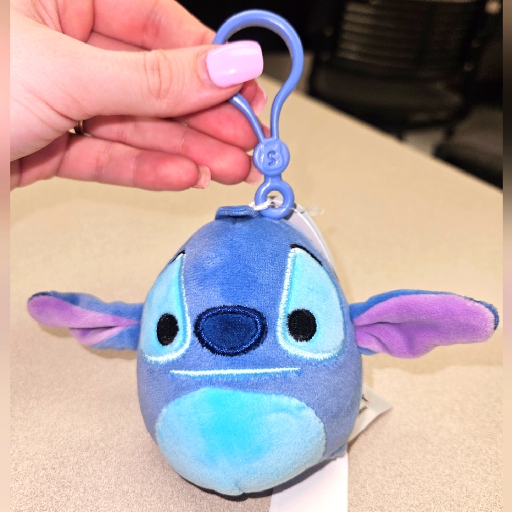 NWT Stitch Plush Keychain Disney 3.5" Squishmallow Clip